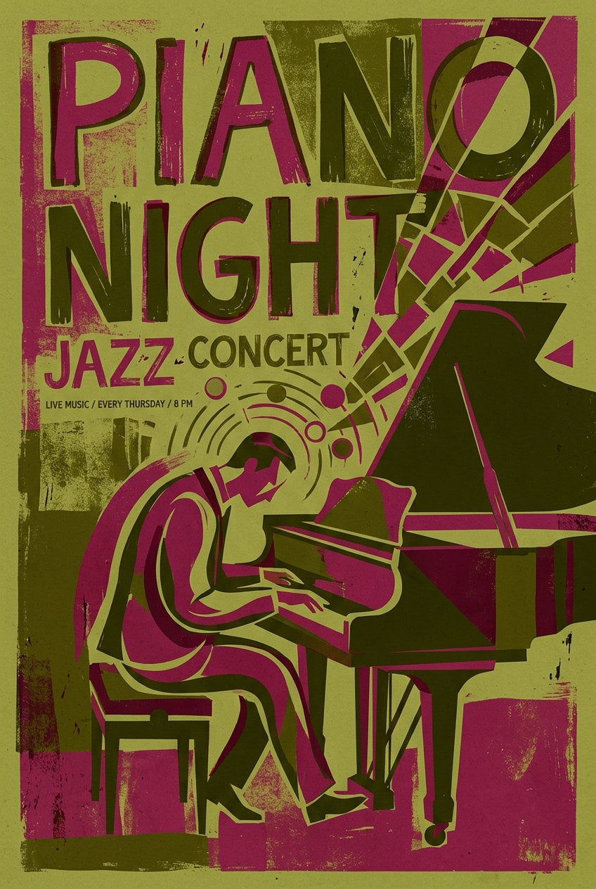 Poster Concert de Jazz, affiche vintage pour salon