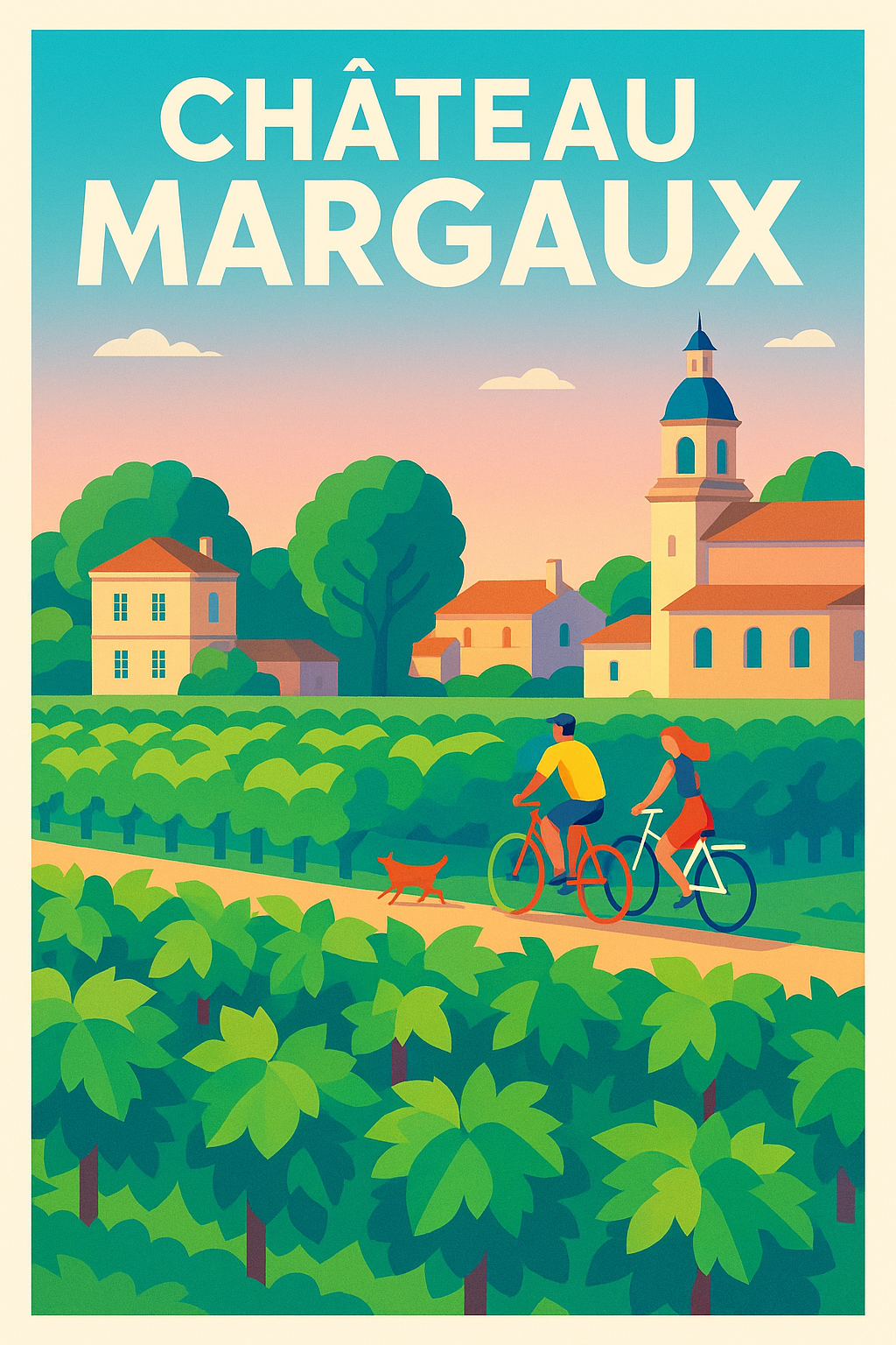 Affiche de Château Margaux - L'élégance du vignoble bordelais en balade