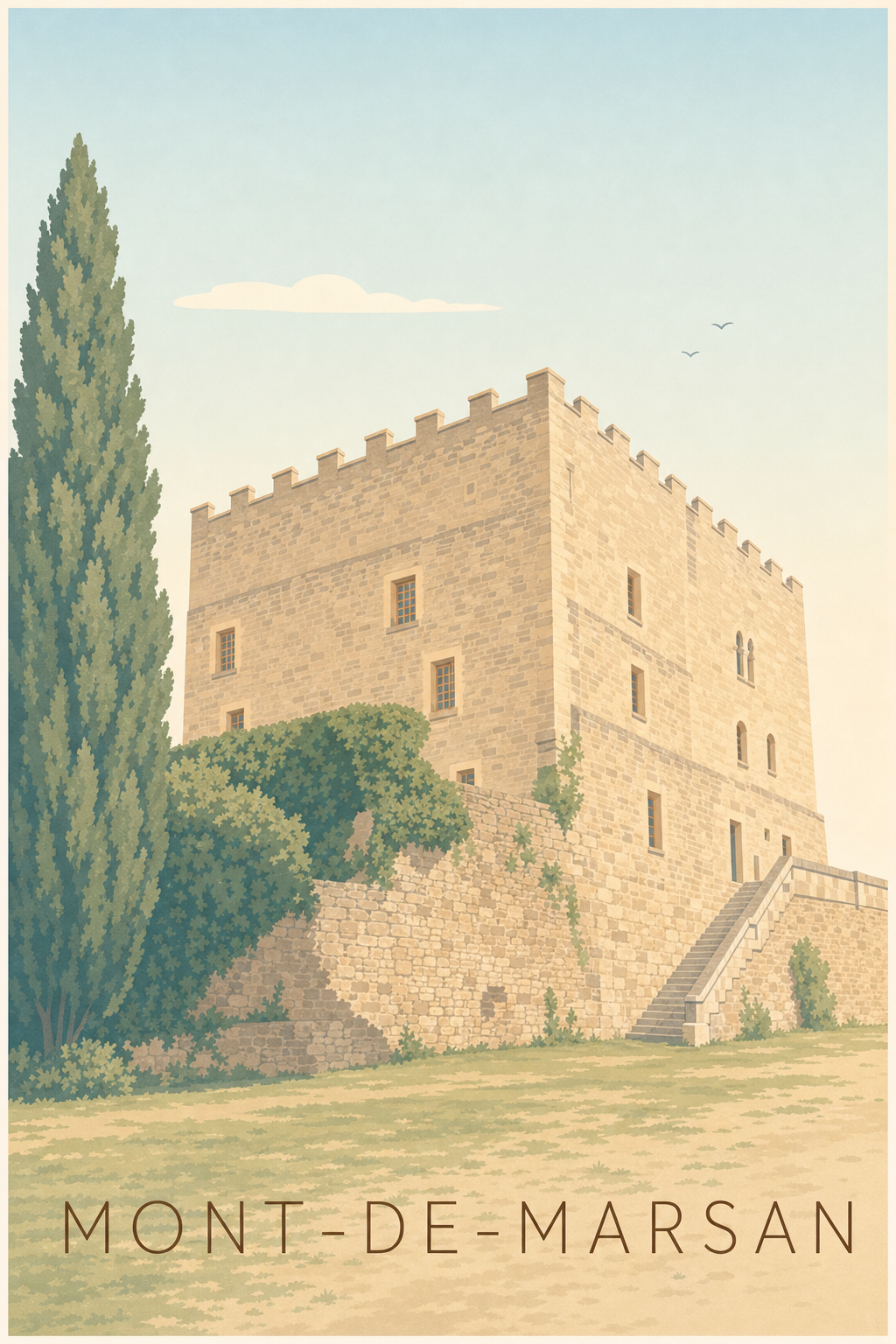 Affiche de Mont-de-Marsan, poster du donjon Lacataye