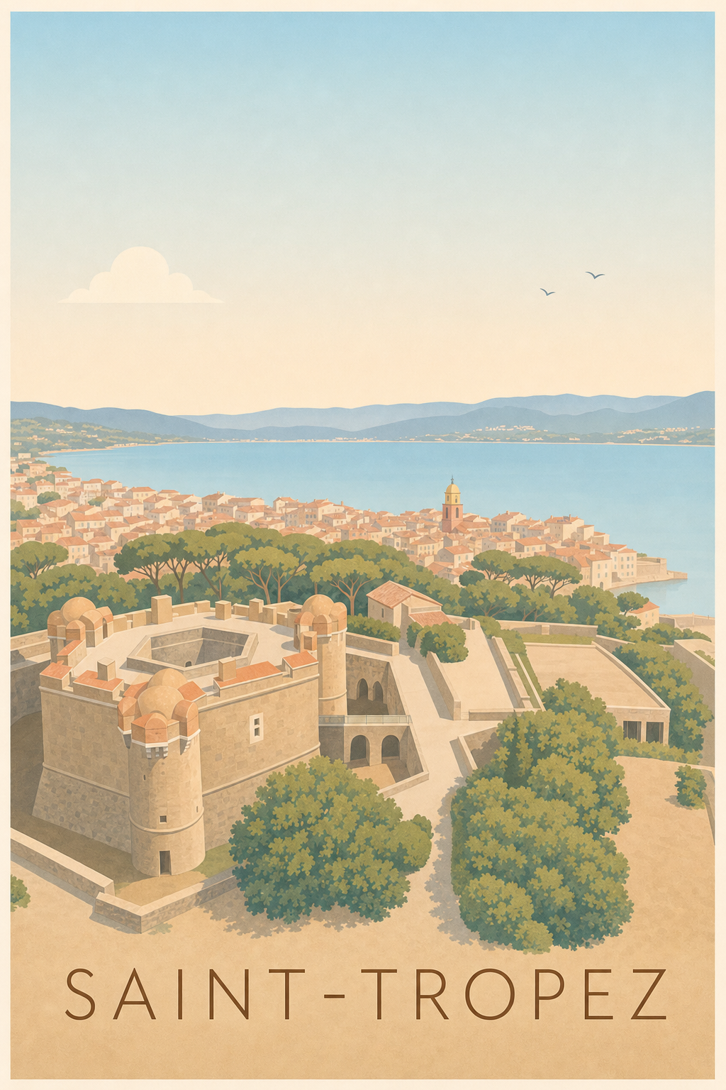 Affiche de Saint-Tropez, poster de la citadelle de Saint-Tropez