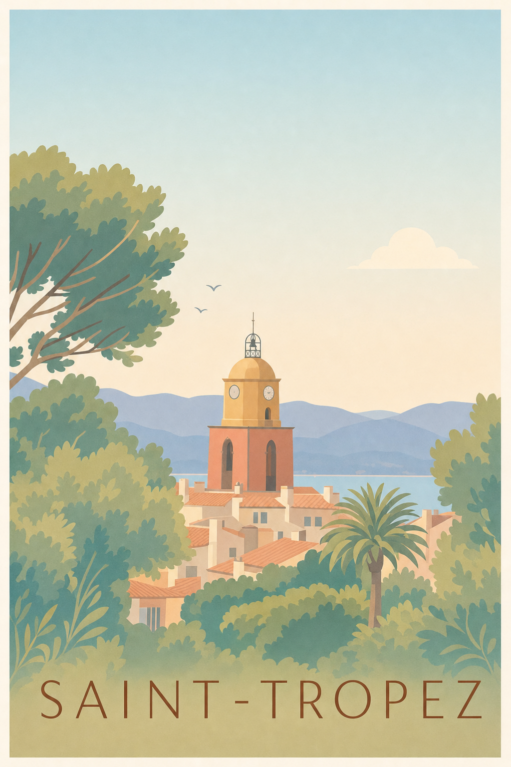 Affiche de Saint-Tropez, poster de l'église Notre-Dame-de-l'Assomption