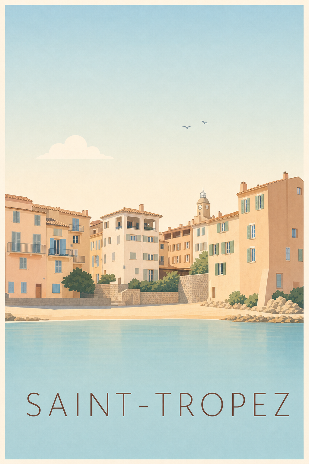 Affiche de Saint-Tropez, poster du quartier de la Ponche