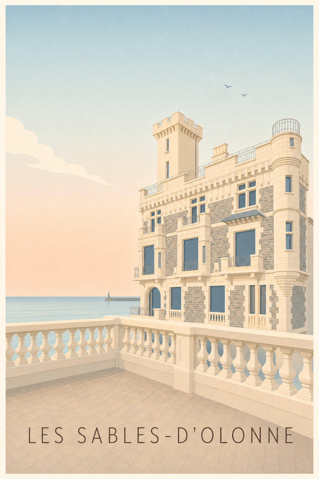 Affiche des Sables-d'Olonne, poster du Remblai