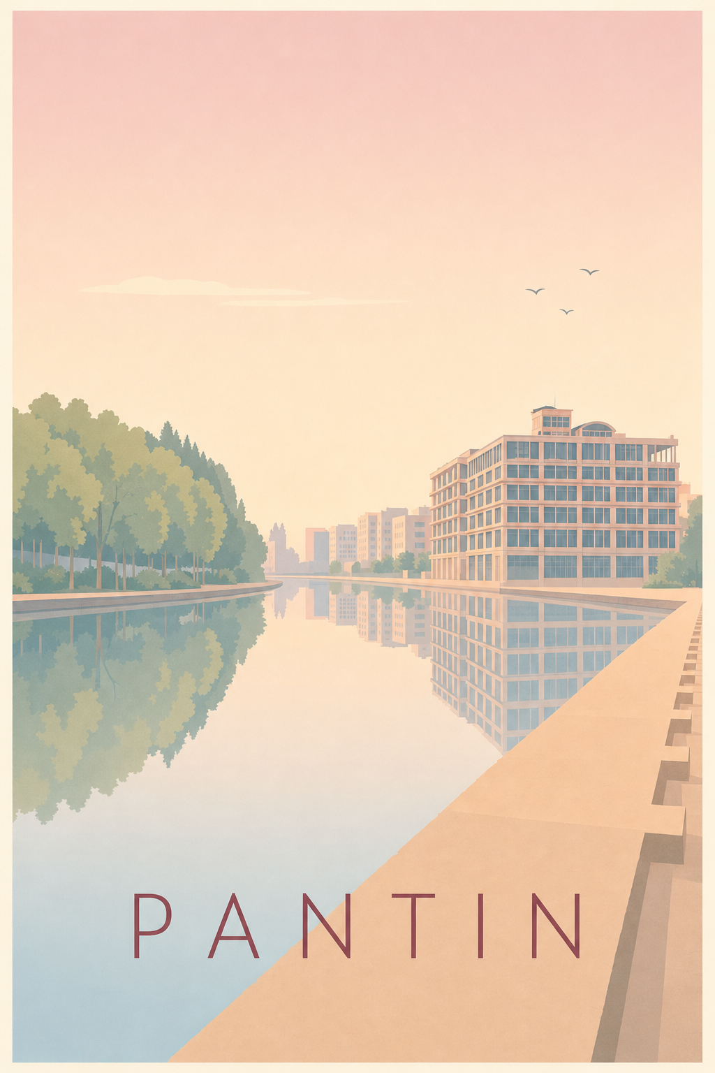 Affiche de Pantin, poster du canal de l'Ourcq