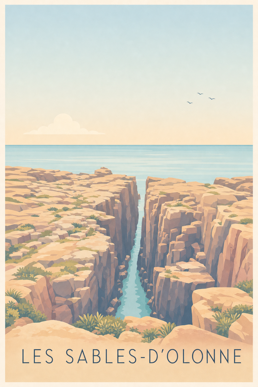 Affiche des Sables-d'Olonne, poster du Puits d'Enfer