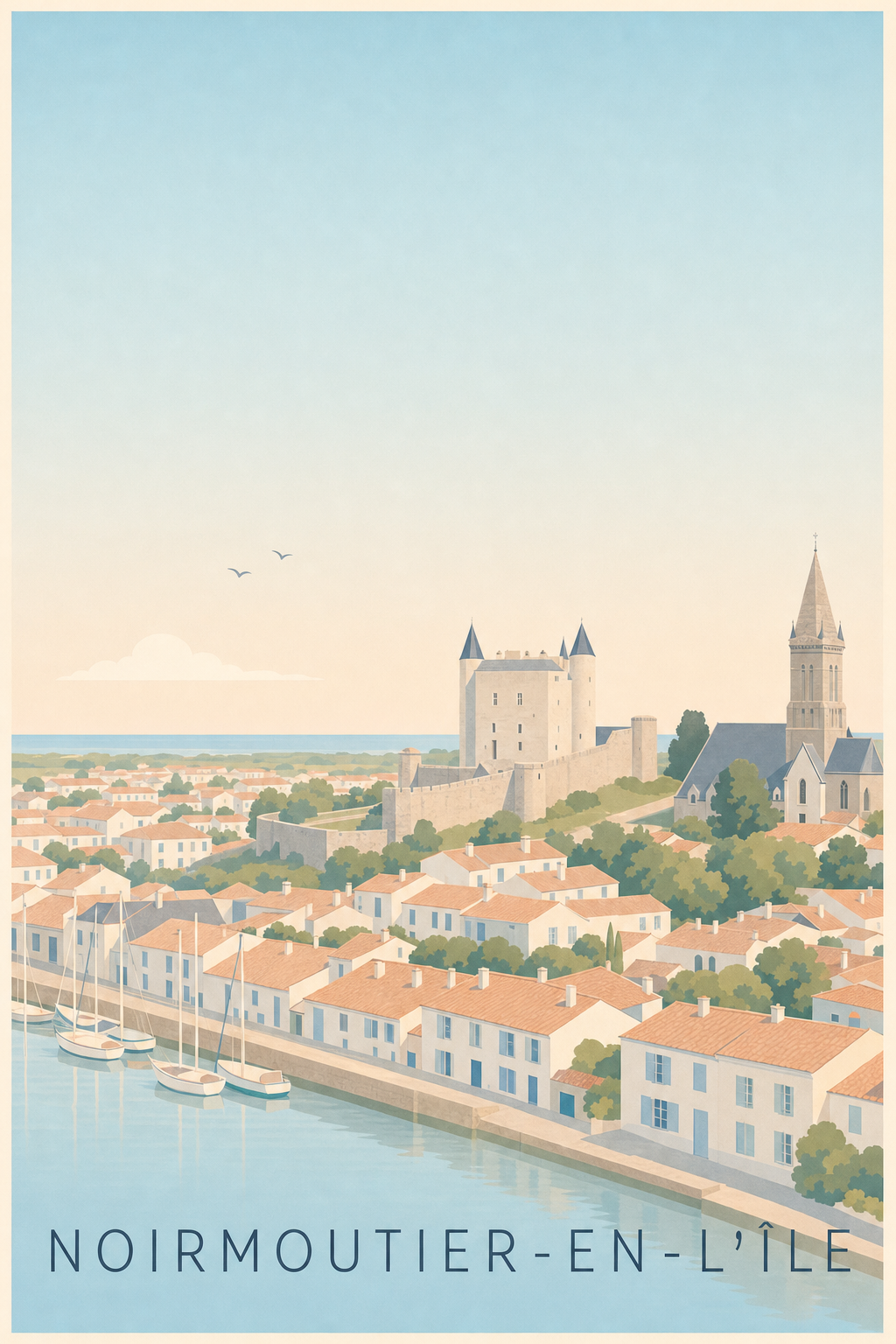 Affiche de Noirmoutier-en-l'Île, poster du château de Noirmoutier