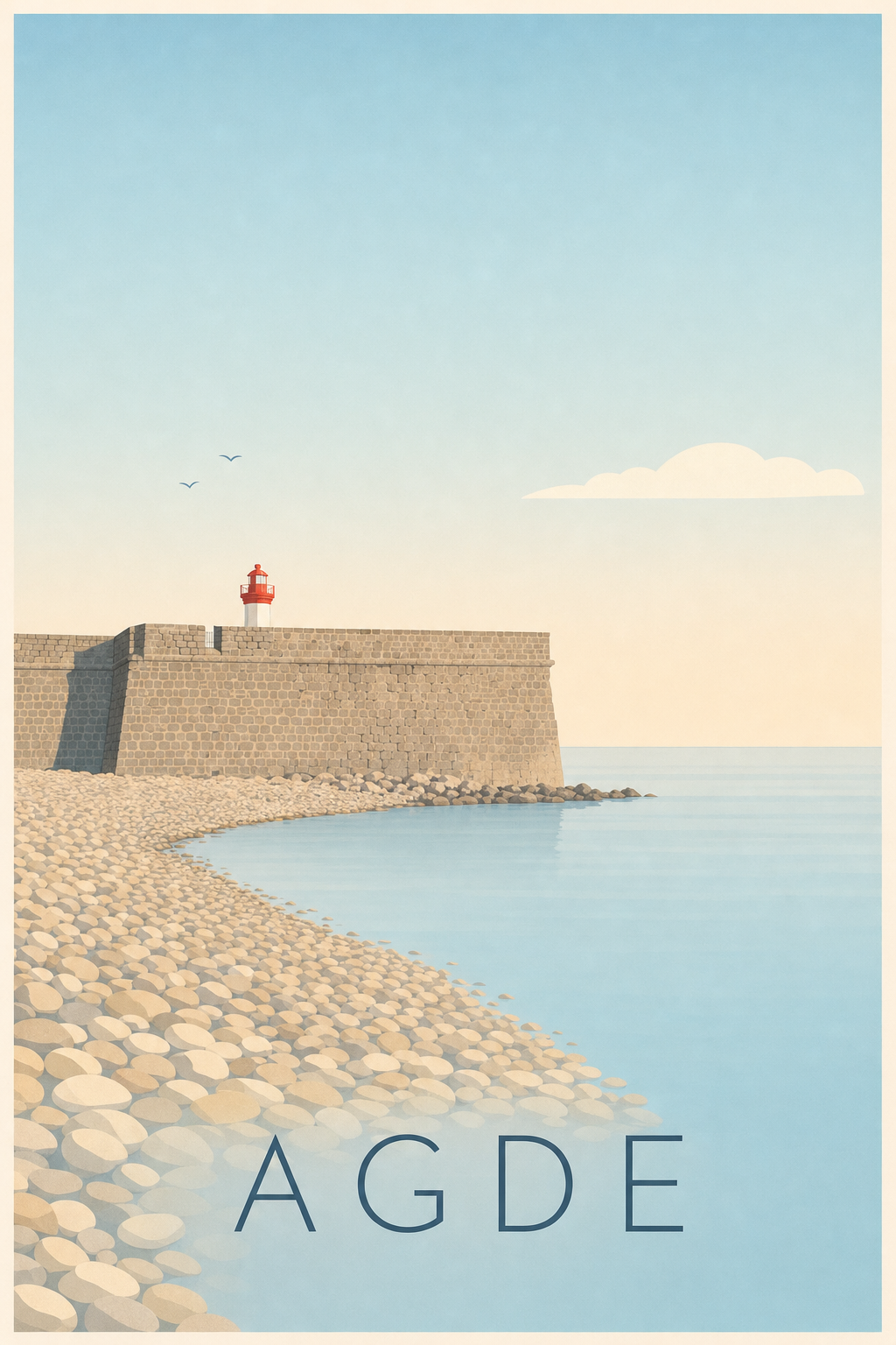 Affiche d'Agde, poster du fort de Brescou