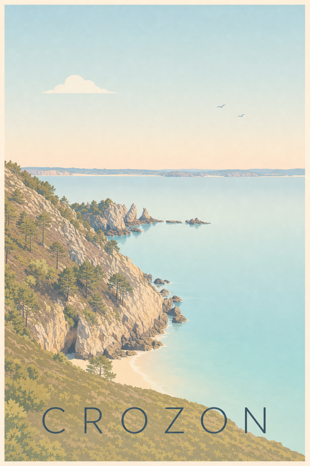 Affiche de Crozon, poster du cap de la Chèvre