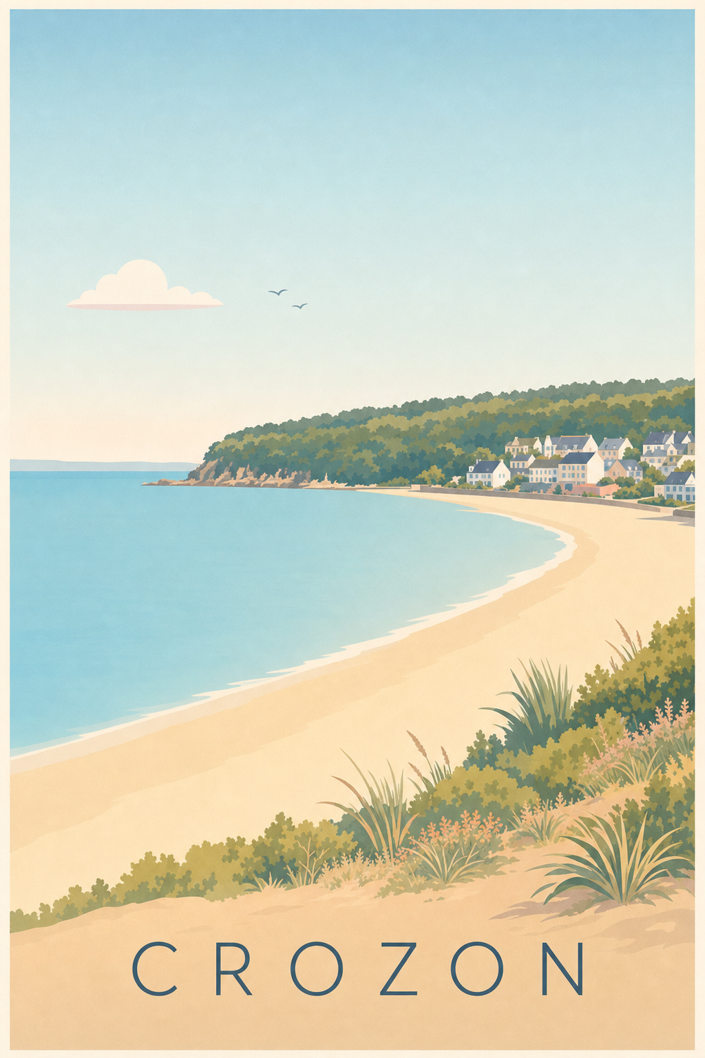 Affiche de Crozon, poster de la plage de Morgat