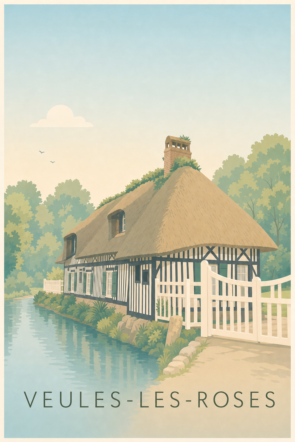 Affiche de Veules-les-Roses, poster du village de Veules-les-Roses