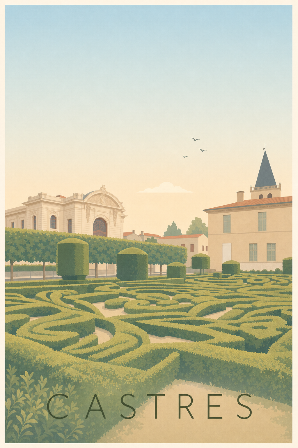 Affiche de Castres, poster du jardin de l'Évêché