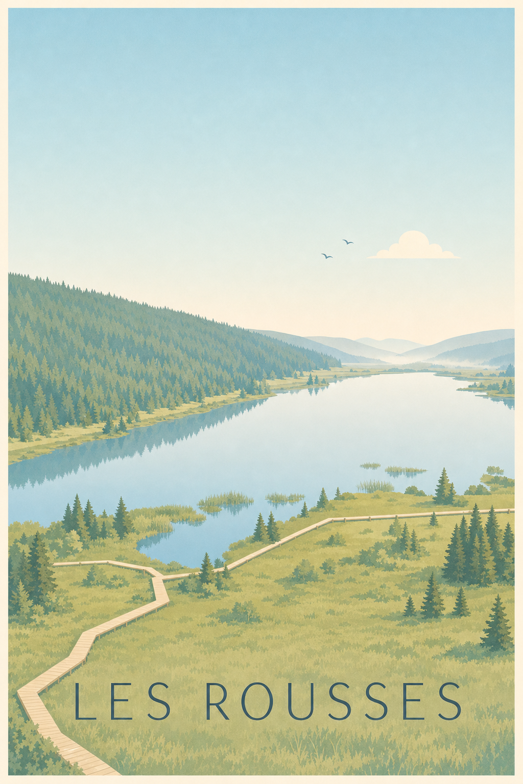 Affiche des Rousses, poster du lac des Rousses