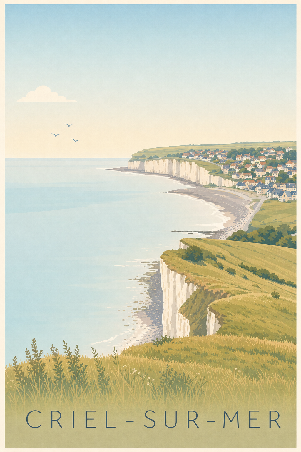 Affiche de Criel-sur-Mer, poster des falaises de Criel