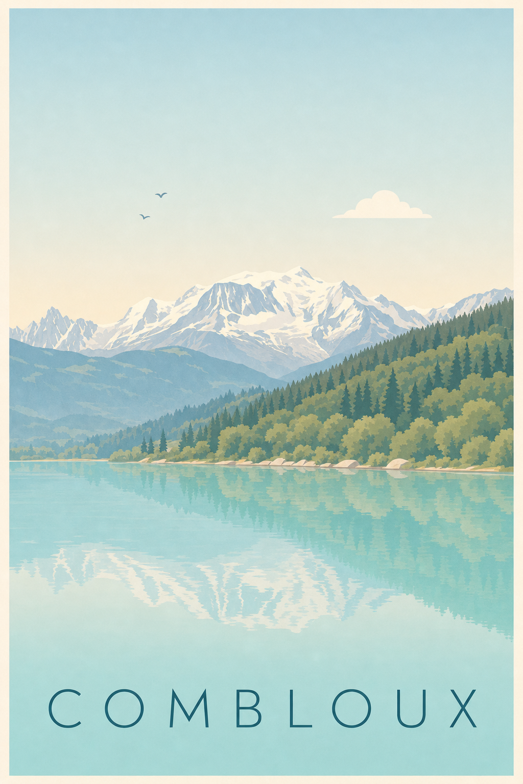 Affiche de Combloux, poster du lac biotope