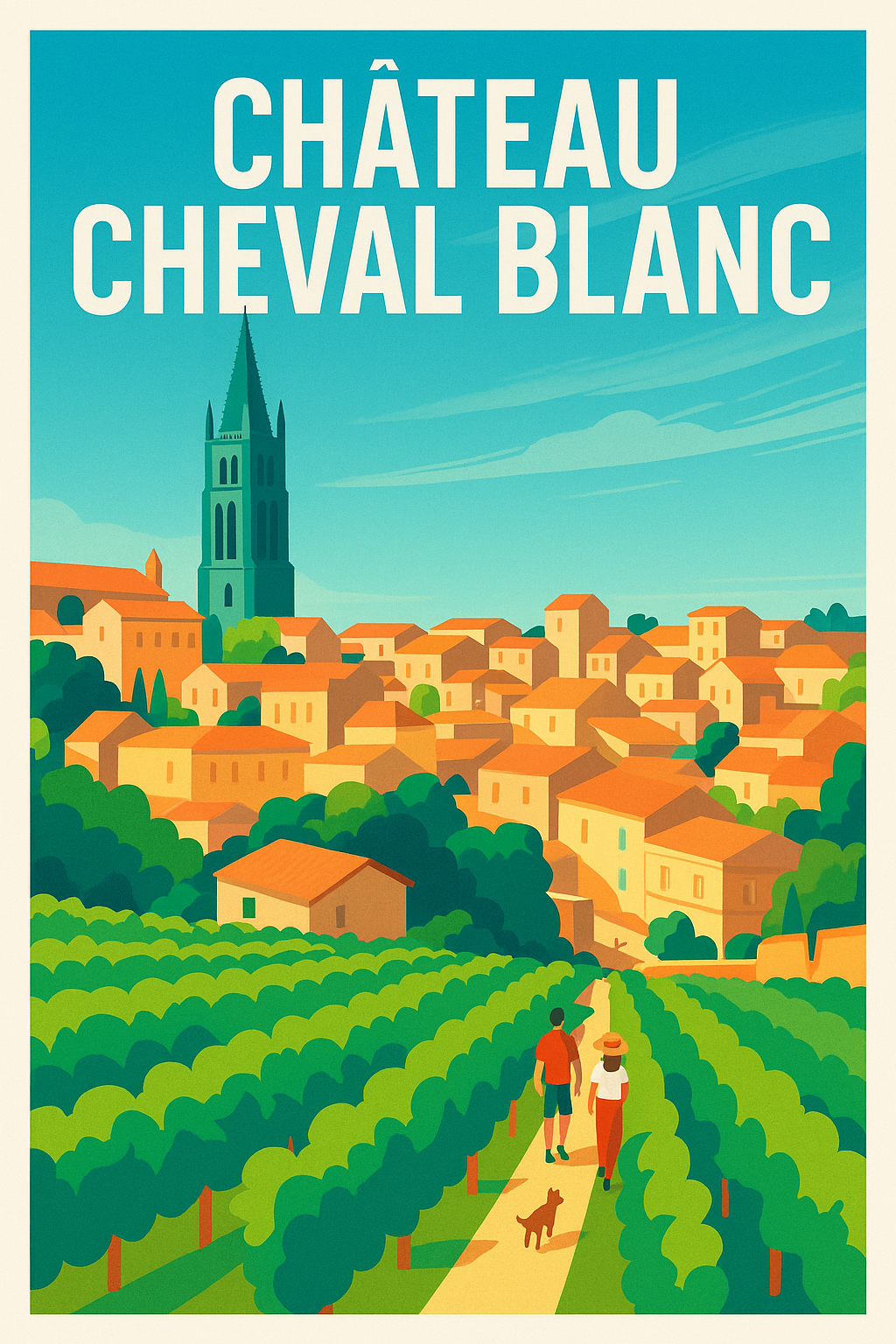 Affiche de Château Cheval Blanc - L'élégance du vignoble de Saint-Émilion