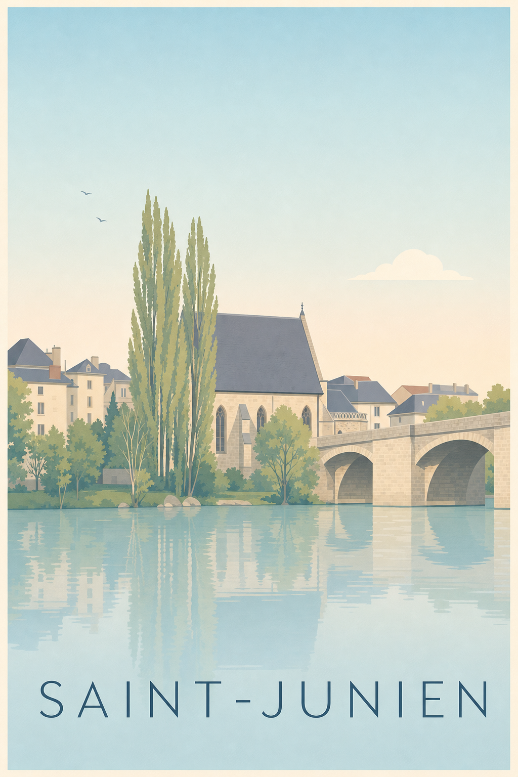 Affiche de Saint-Junien, poster de la chapelle Notre-Dame-du-Pont