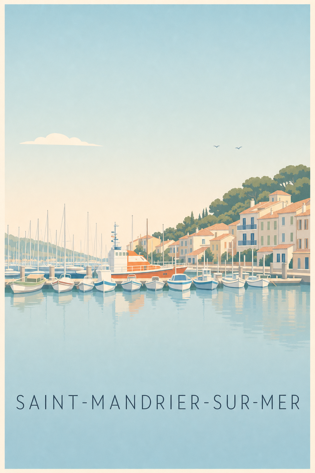Affiche de Saint-Mandrier-sur-Mer, poster du port de Saint-Mandrier