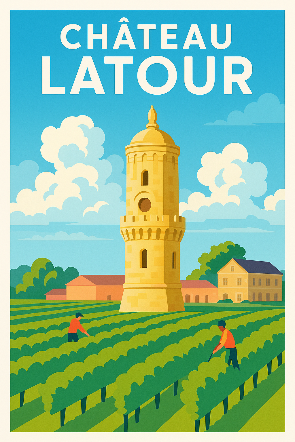 Affiche de Château Latour - L'élégance du vignoble bordelais en affiche