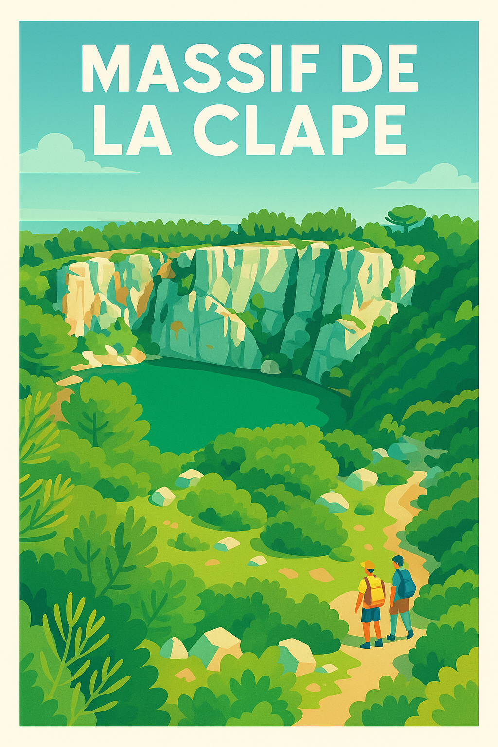Affiche de Massif de la Clape - Évasion sauvage entre garrigue et falaises