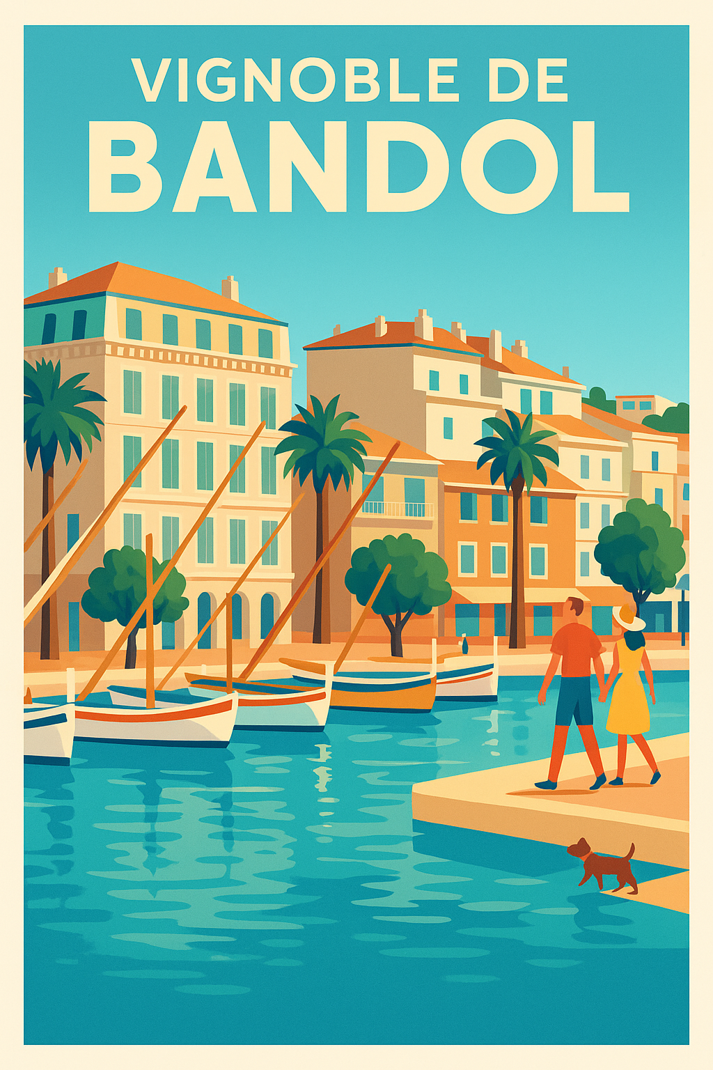 Affiche de Vignoble de Bandol - L'élégance vintage de la Côte d'Azur