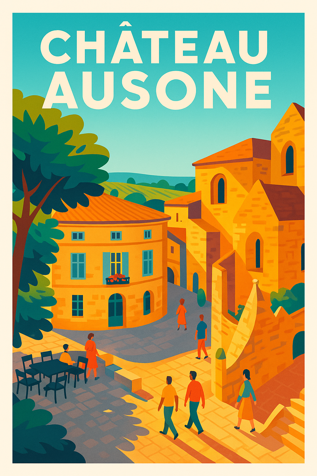 Affiche de Château Ausone - L'élégance intemporelle des vignobles bordelais