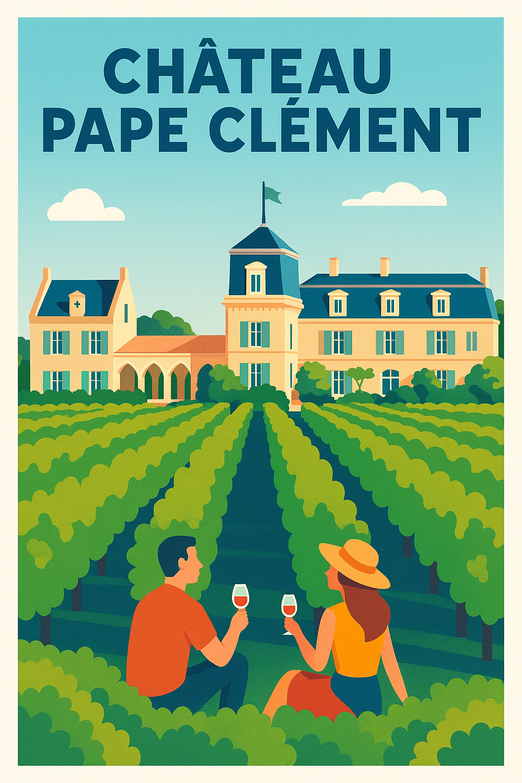 Affiche de Château Pape Clément - L'élégance des vignobles bordelais