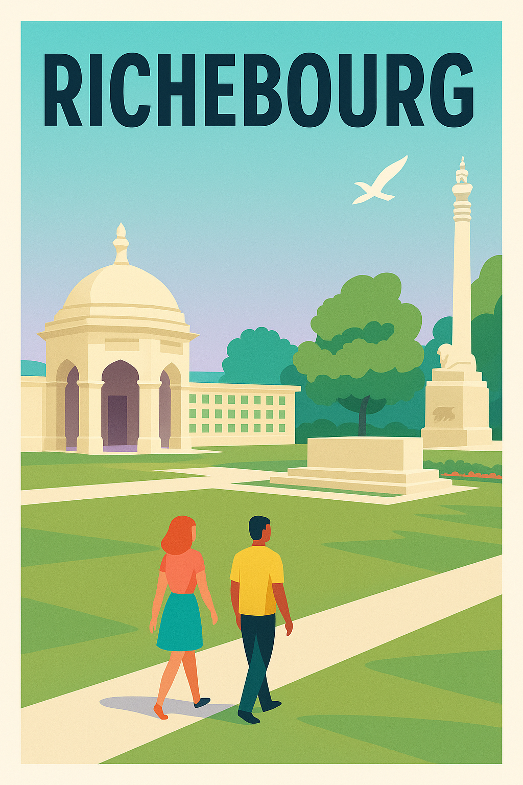 Affiche de Richebourg - Élégance et Mémoire au Mémorial Indien