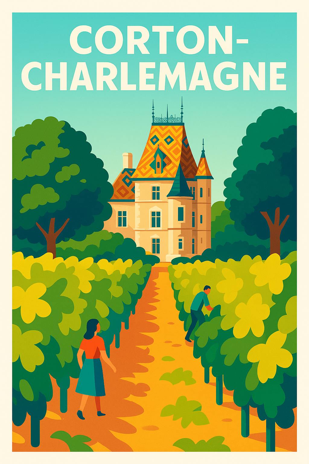 Affiche de Corton-Charlemagne - L'élégance des vignobles de Bourgogne