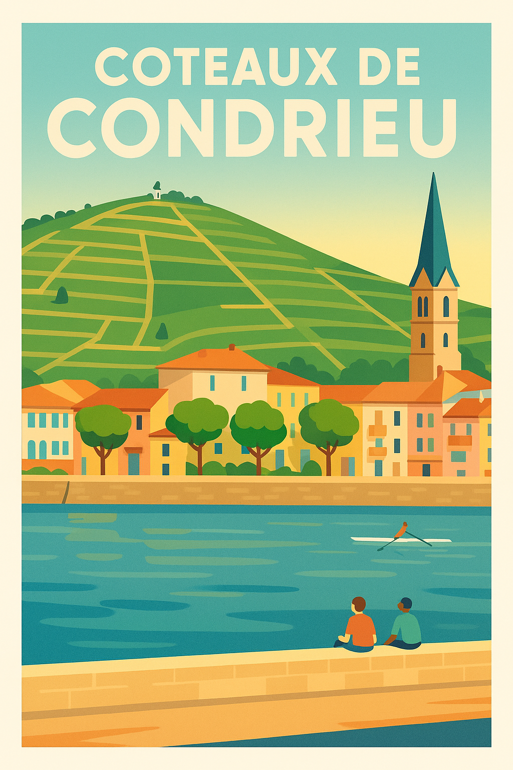 Affiche de Coteaux de Condrieu - L'élégance des vignobles au fil du Rhône