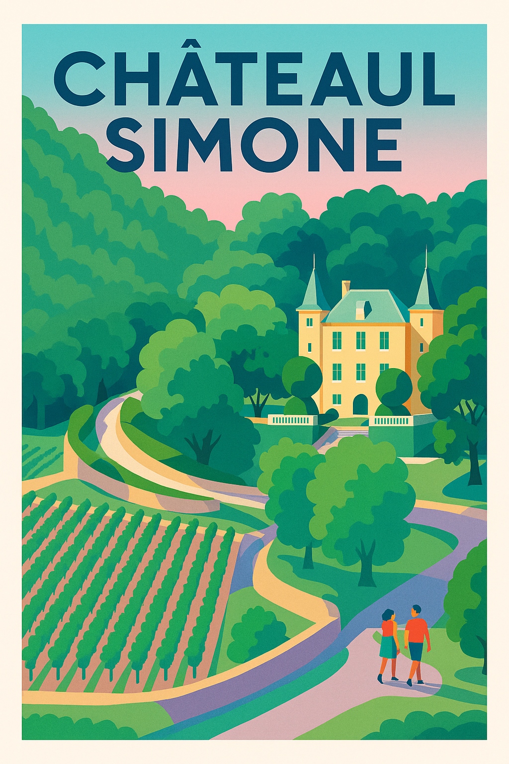 Affiche de Château Simone - L'élégance intemporelle des vignobles provençaux