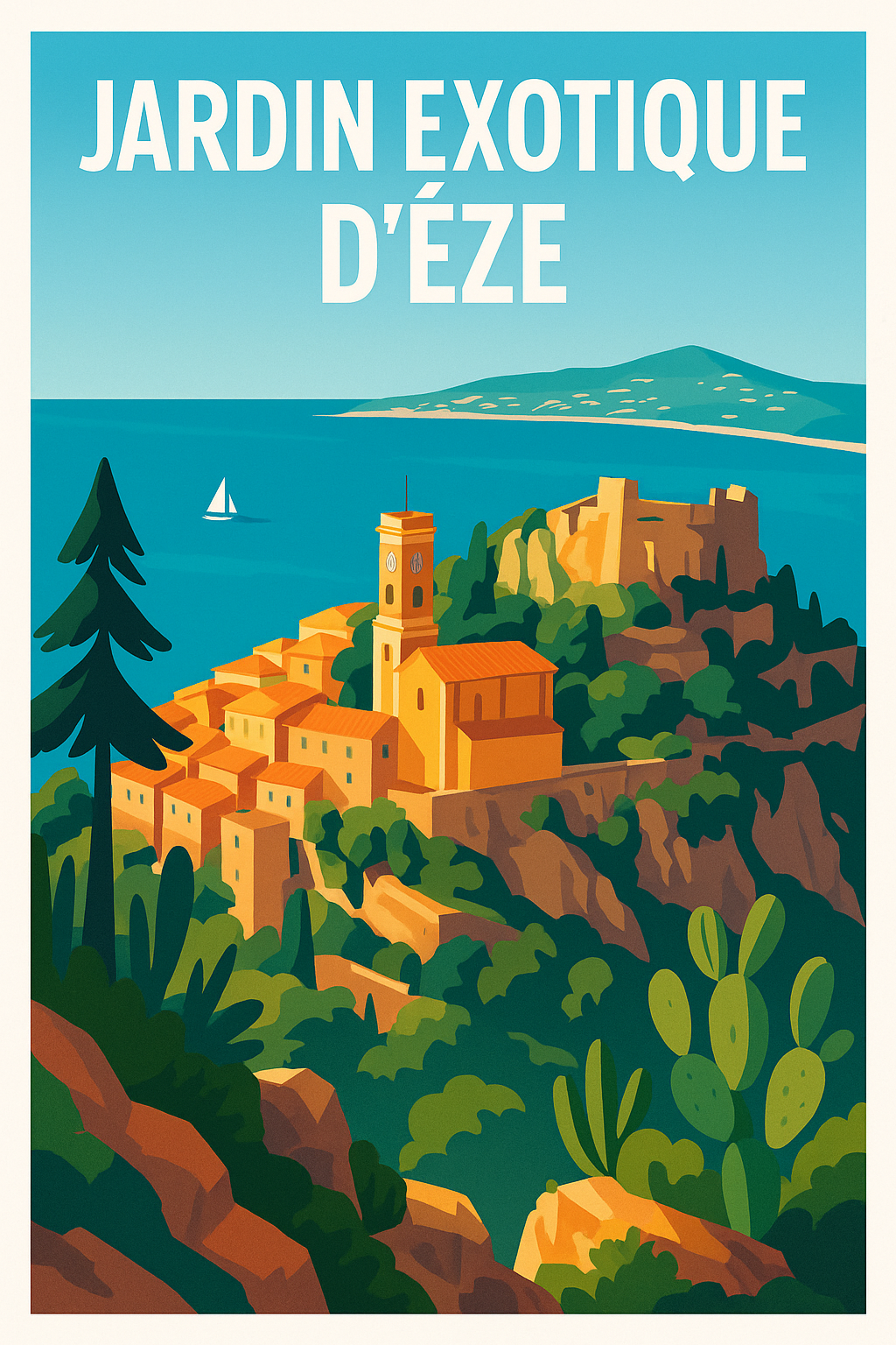 Affiche de Jardin Exotique d'Èze - Un balcon suspendu sur la Méditerranée