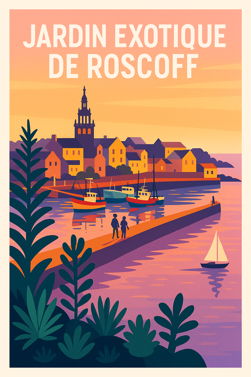 Affiche de Jardin Exotique de Roscoff - Une escale colorée en Bretagne
