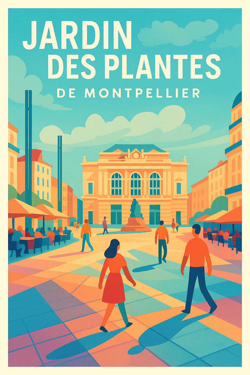 Affiche de Montpellier - L'élégance ensoleillée du Jardin des Plantes