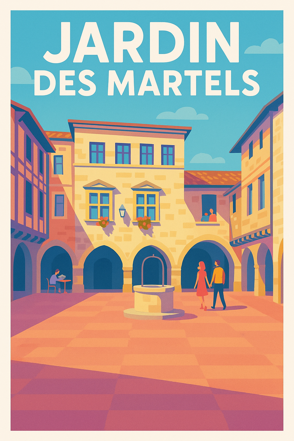 Affiche de Jardin des Martels - L'élégance d'une cité médiévale ensoleillée