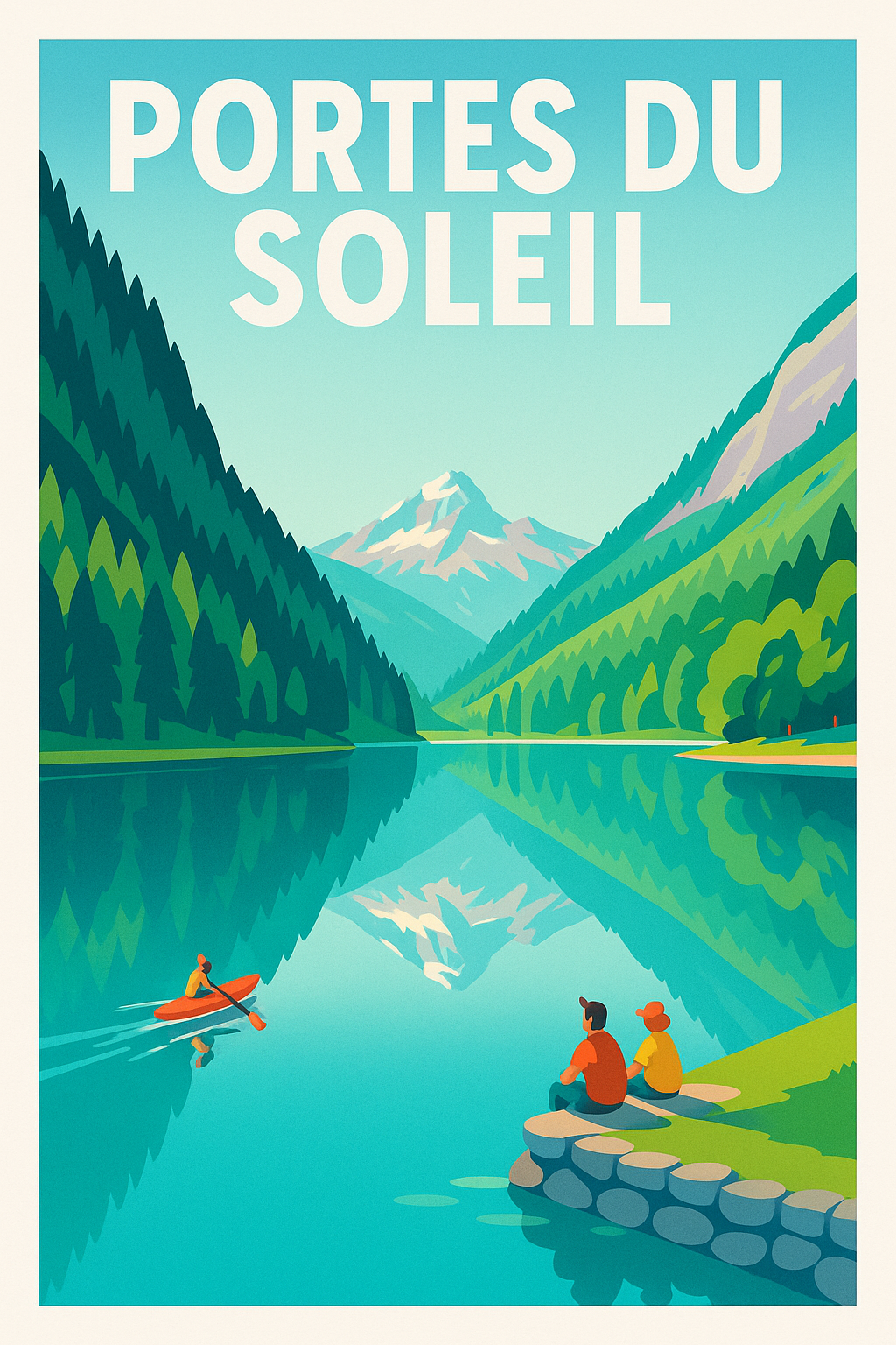 Affiche de Portes du Soleil - L'éclat des Alpes et la sérénité du lac