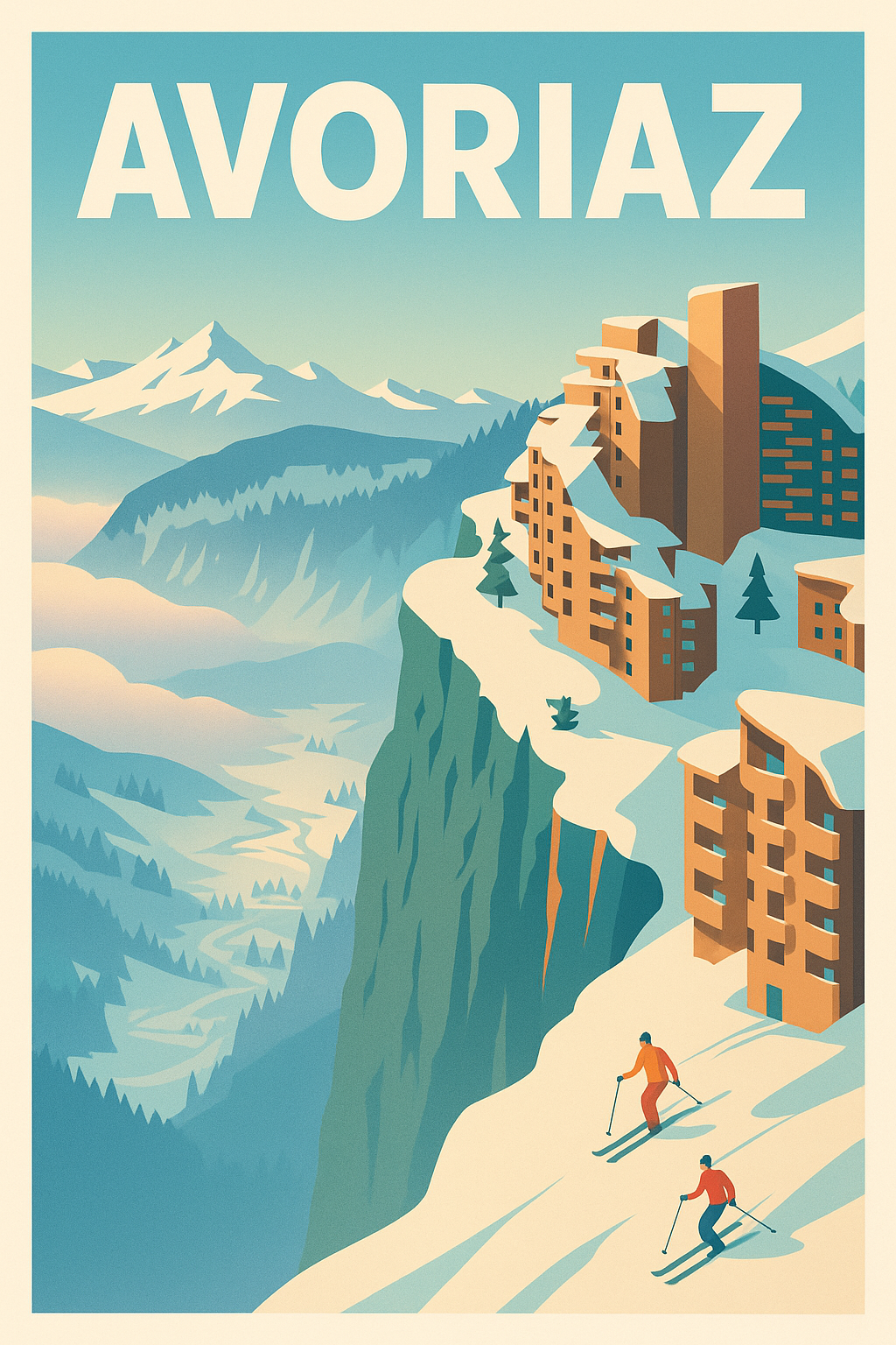 Affiche de Avoriaz - L'élégance architecturale au sommet des Portes du Soleil