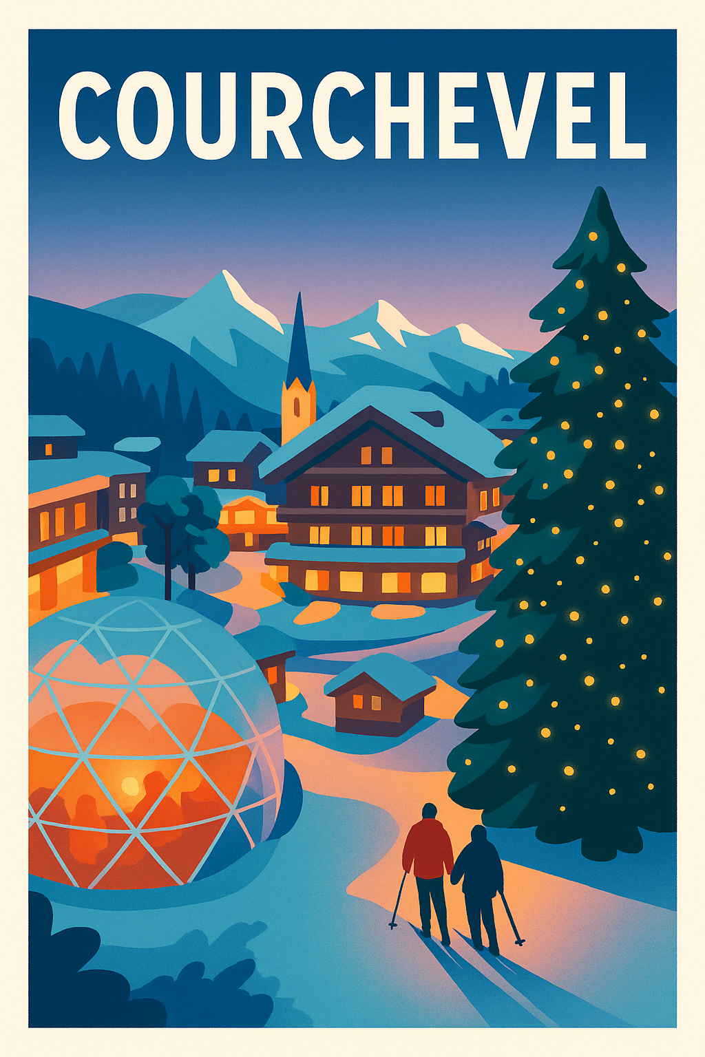 Affiche de Courchevel - L'élégance des sommets enneigés