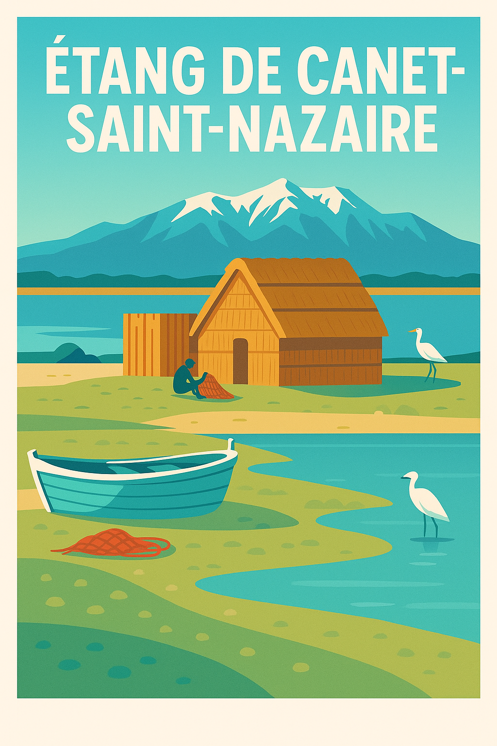 Affiche de l'Étang de Canet-Saint-Nazaire, Pyrénées | Afich
