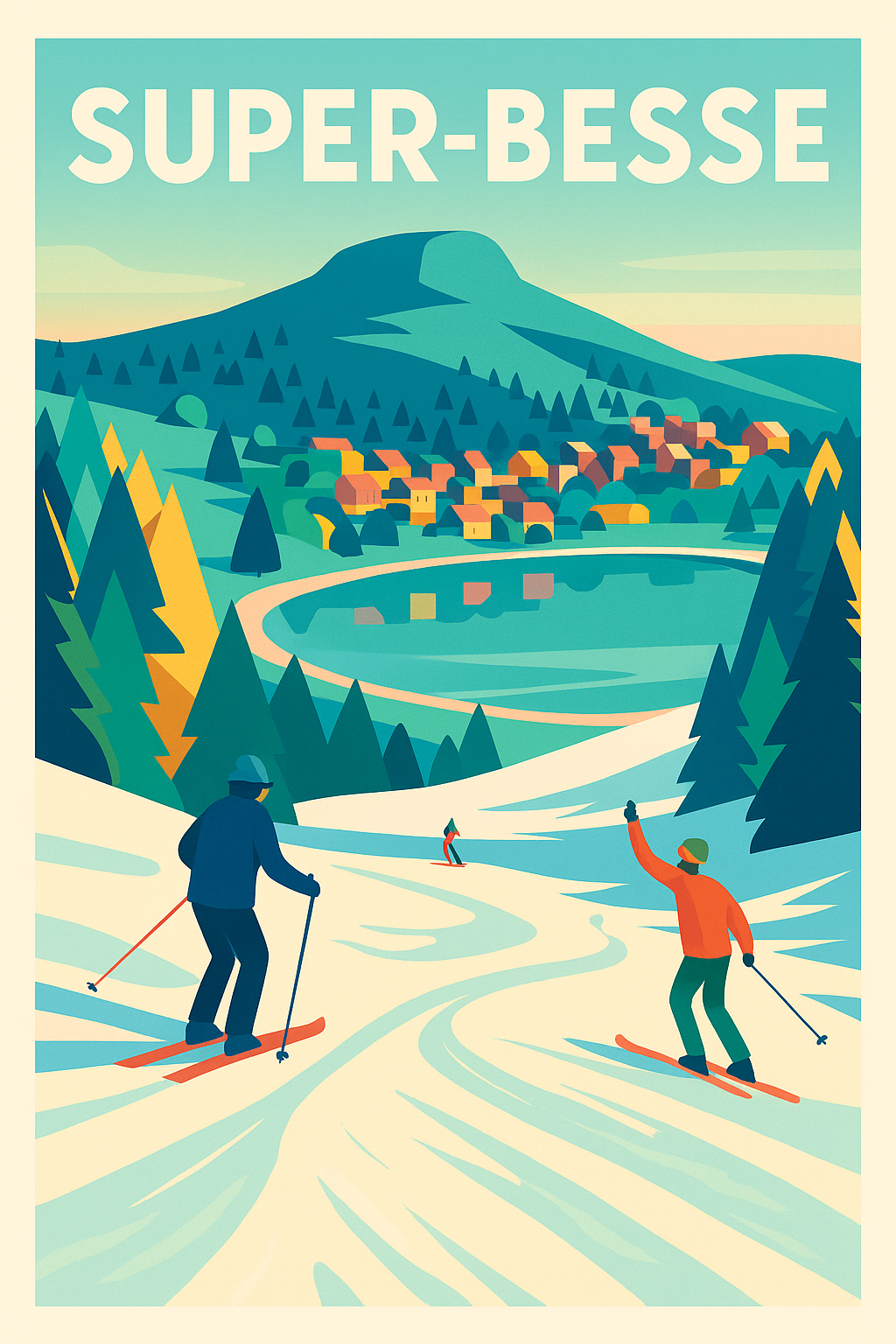 Affiche de Super-Besse - L'élégance vintage des sommets d'Auvergne