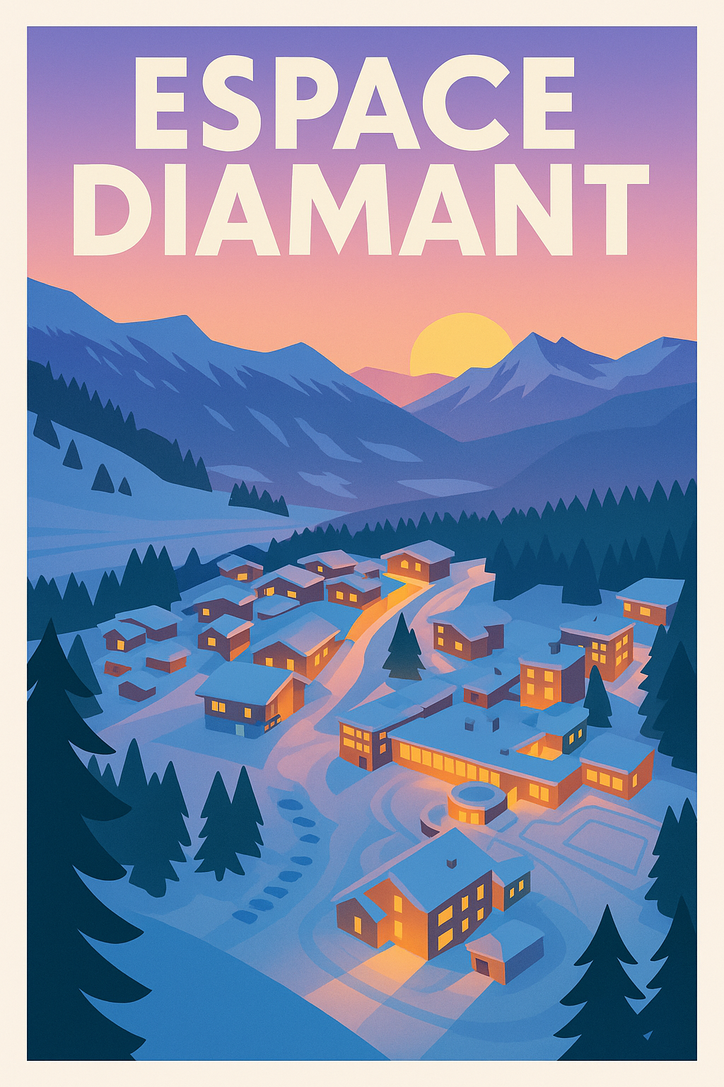 Affiche Espace Diamant, poster station de ski | Afich