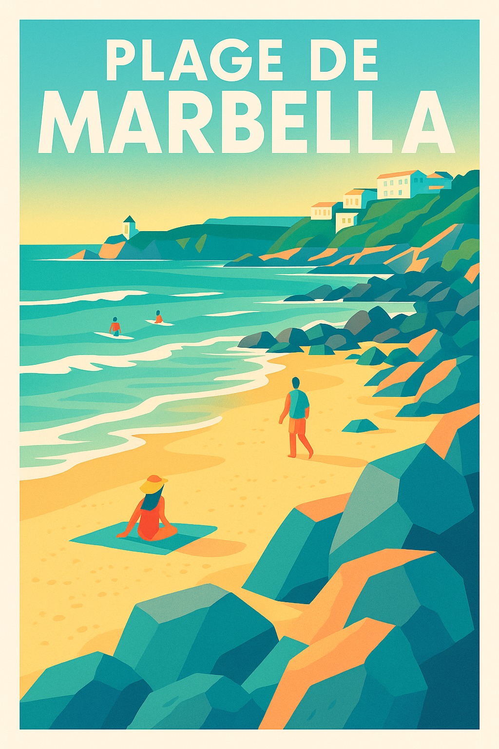 Affiche de Plage de Marbella - L'élégance ensoleillée de la Costa del Sol
