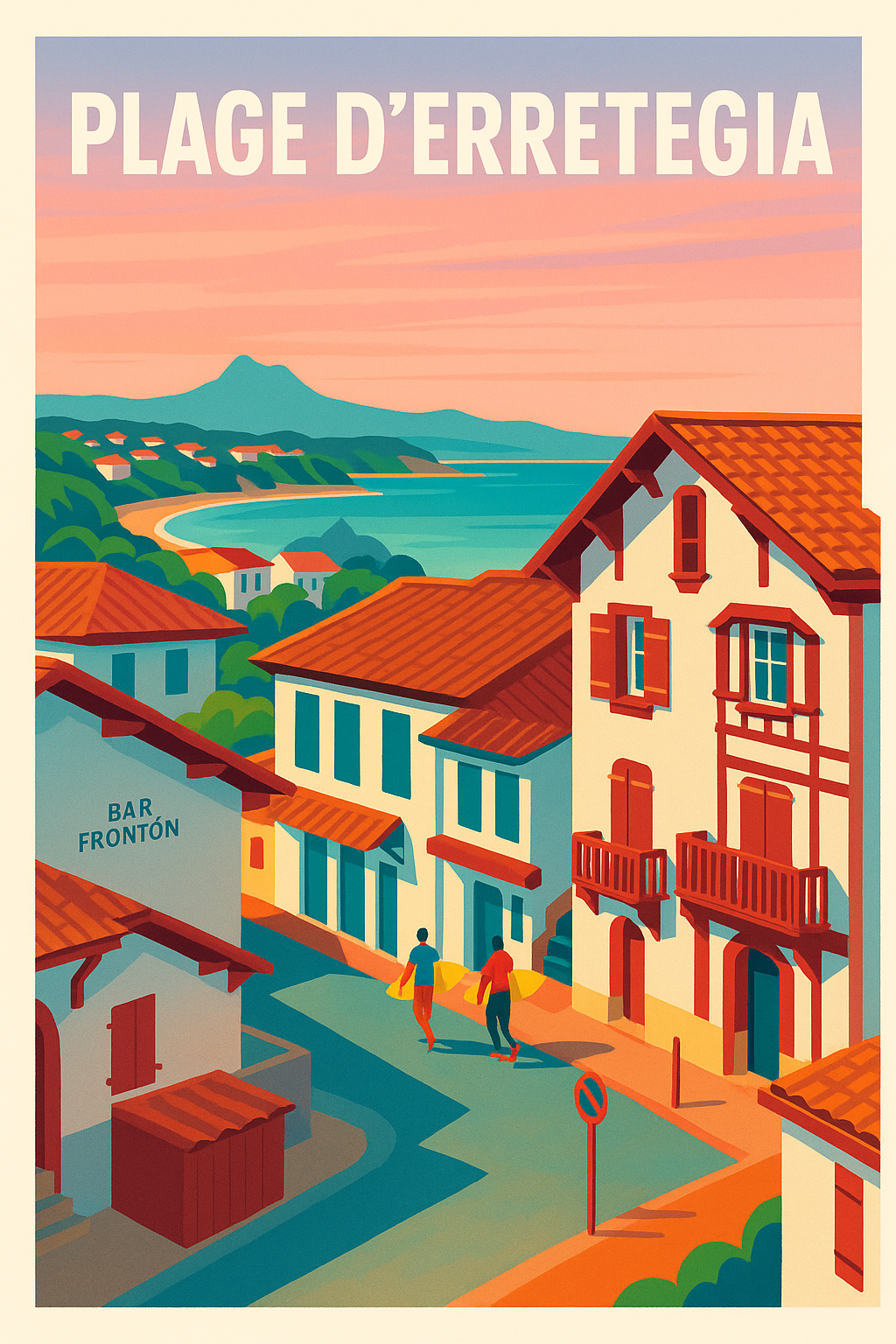 Affiche de Plage d'Erretegia - L'âme du Pays Basque entre surf et tradition
