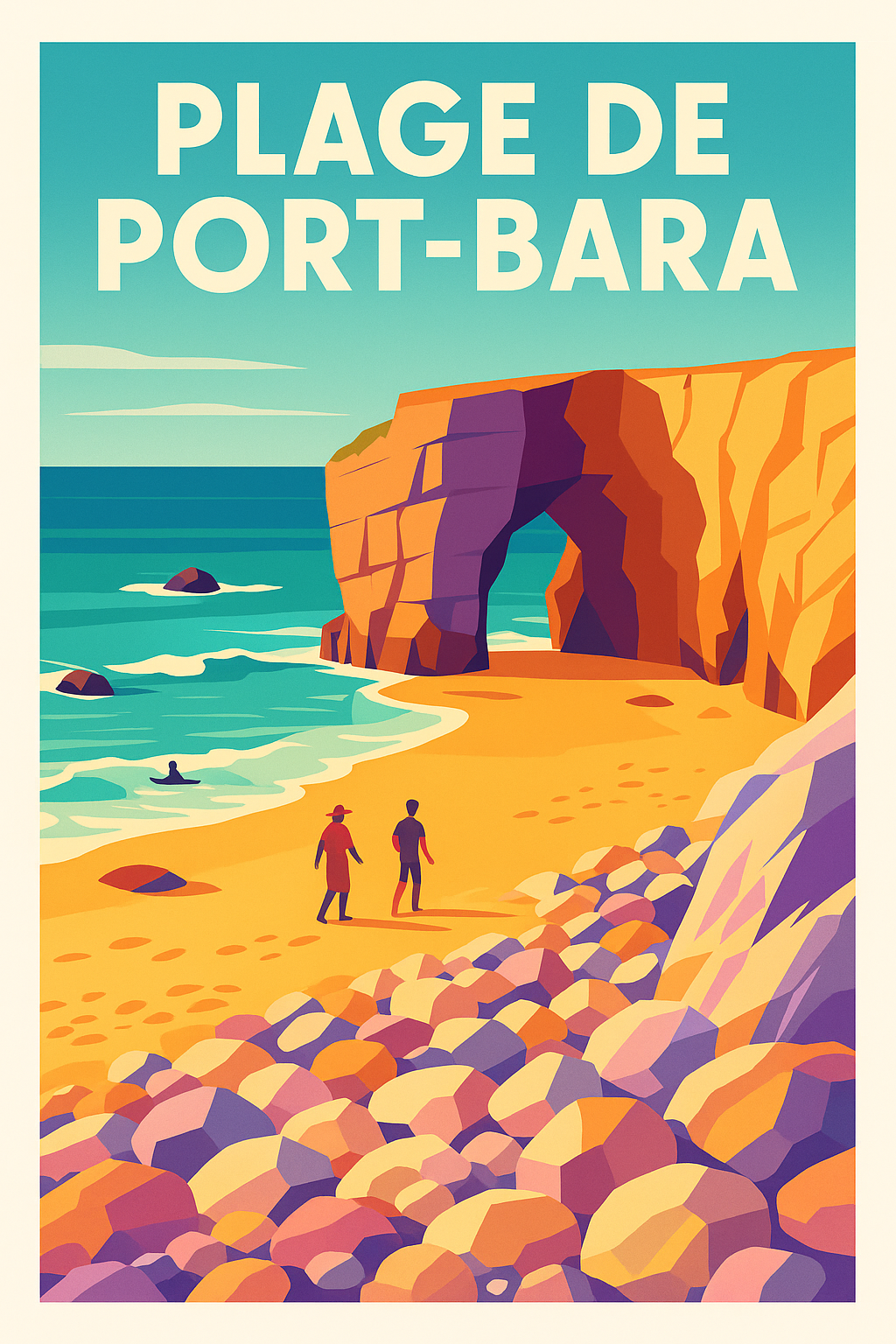 Affiche de Plage de Port-Bara - L'éclat sauvage de la Côte Sauvage
