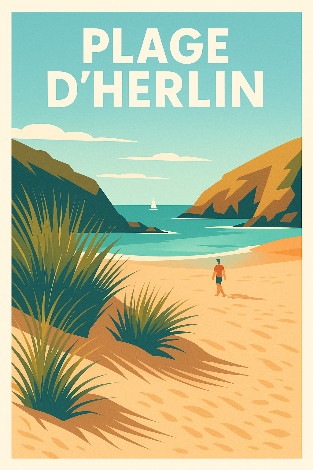 Affiche de Plage d'Herlin - L'évasion sauvage à Belle-Île-en-Mer