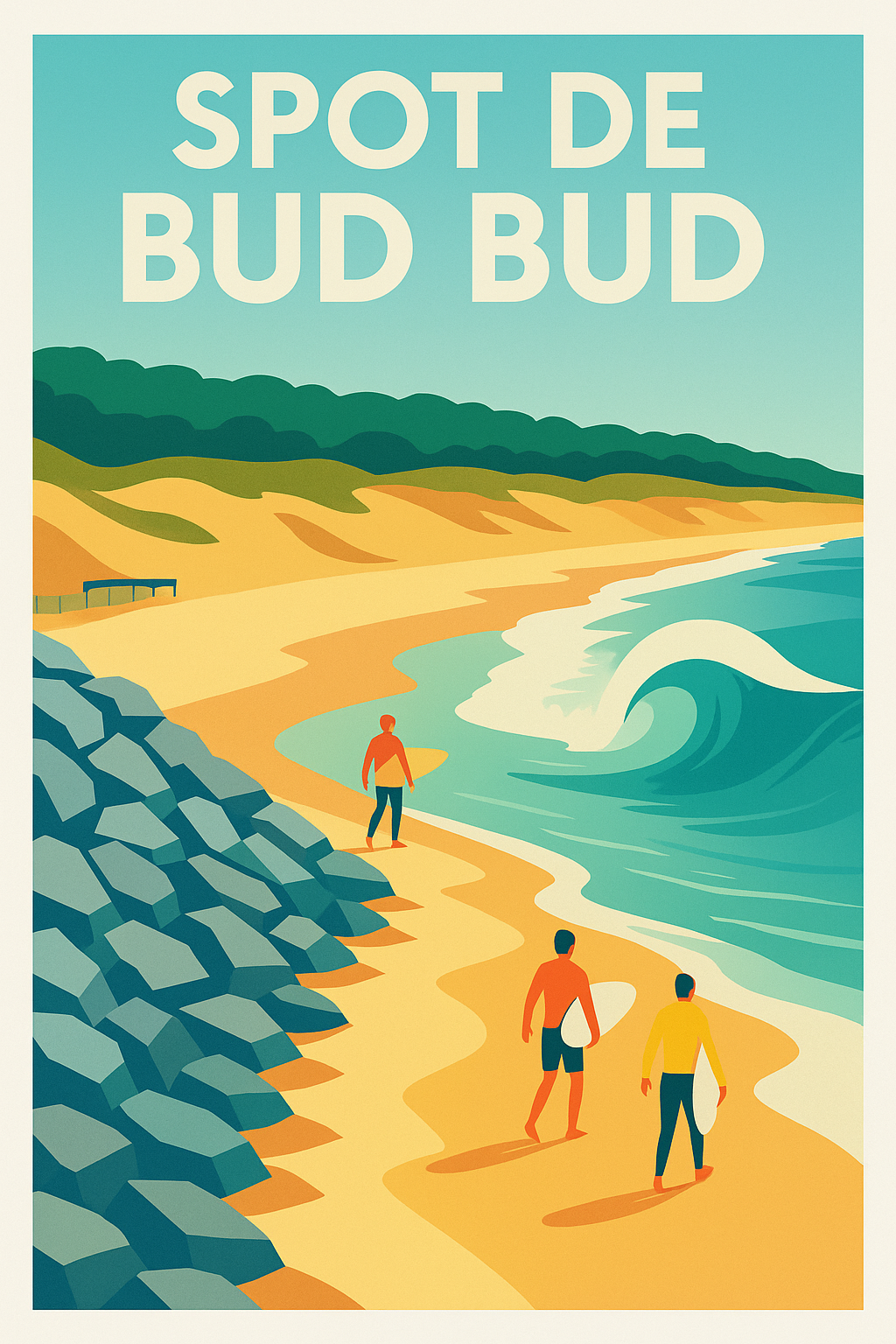 Affiche de Spot de Bud Bud - L'esprit surf de la côte vendéenne