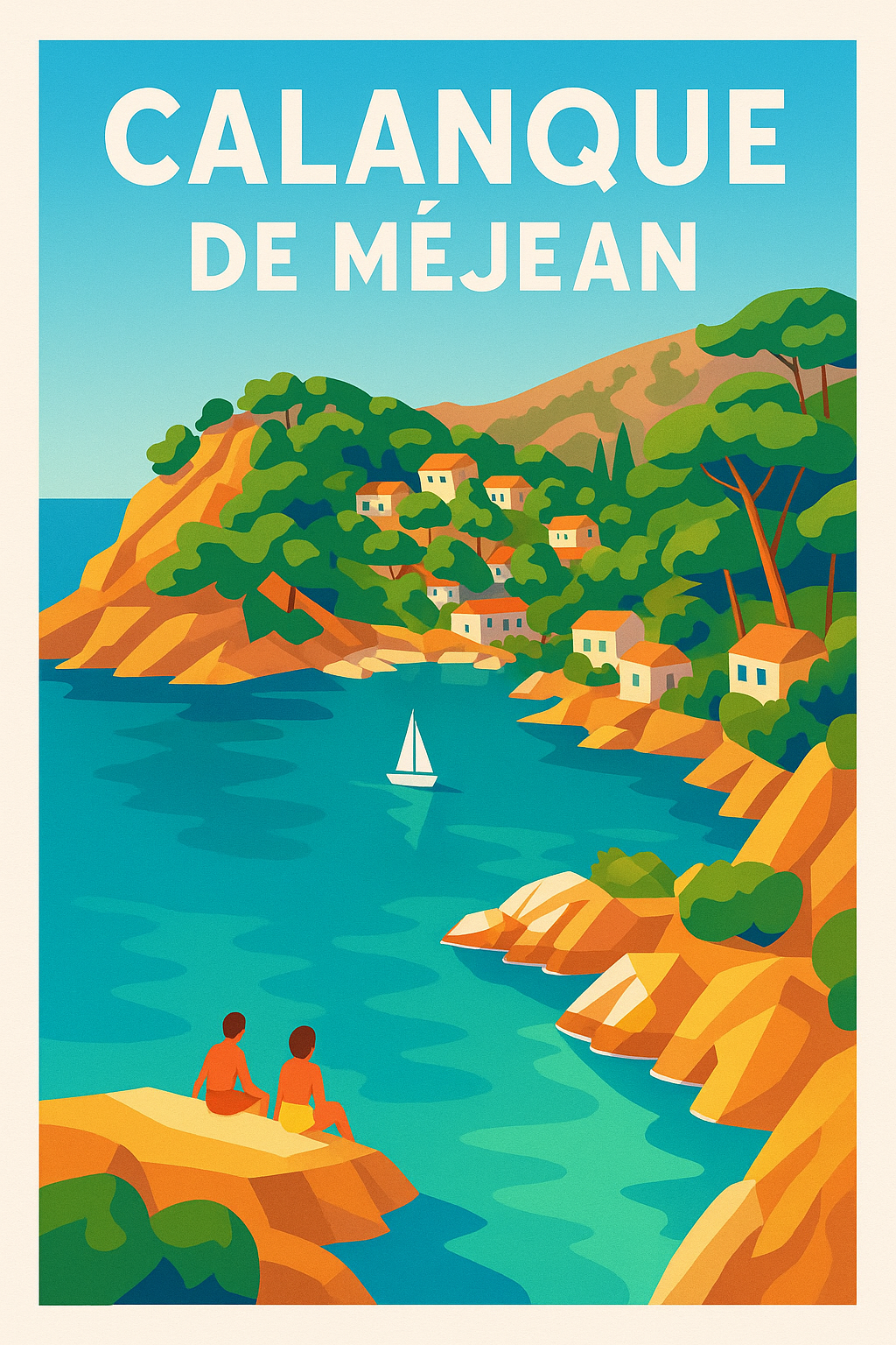 Affiche de Calanque de Méjean - L'éclat de la Côte Bleue sous le soleil
