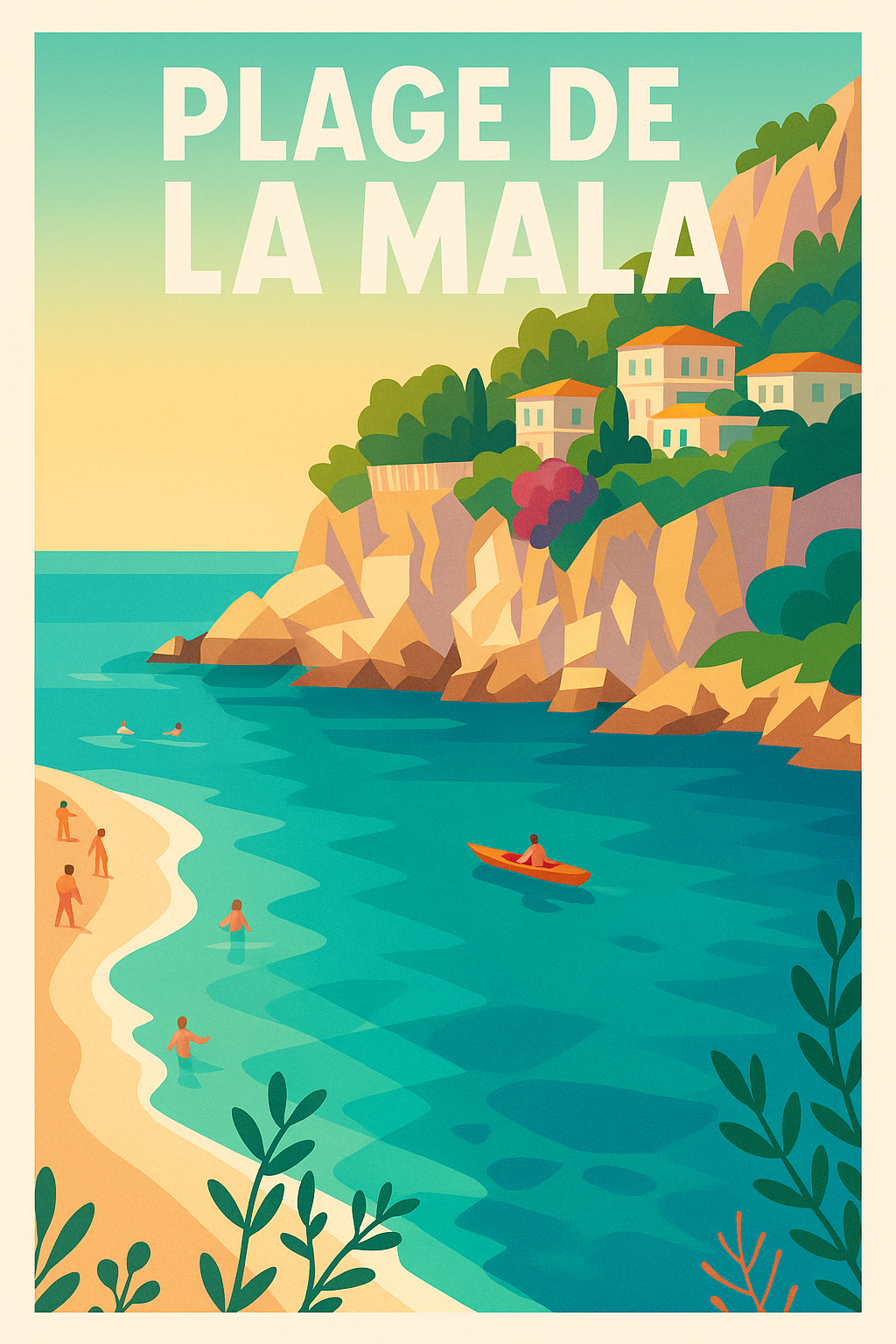 Affiche de Plage de la Mala - L'éclat de la Riviera dans votre intérieur