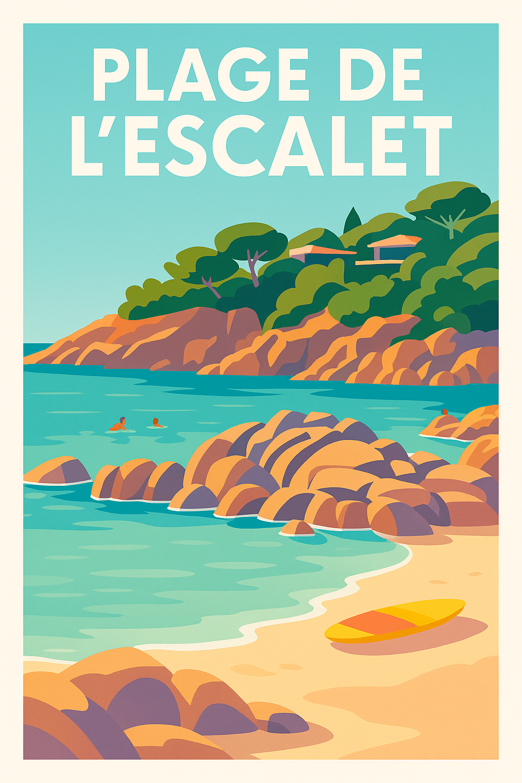 Affiche de Plage de l'Escalet - Le charme sauvage de la Côte d'Azur