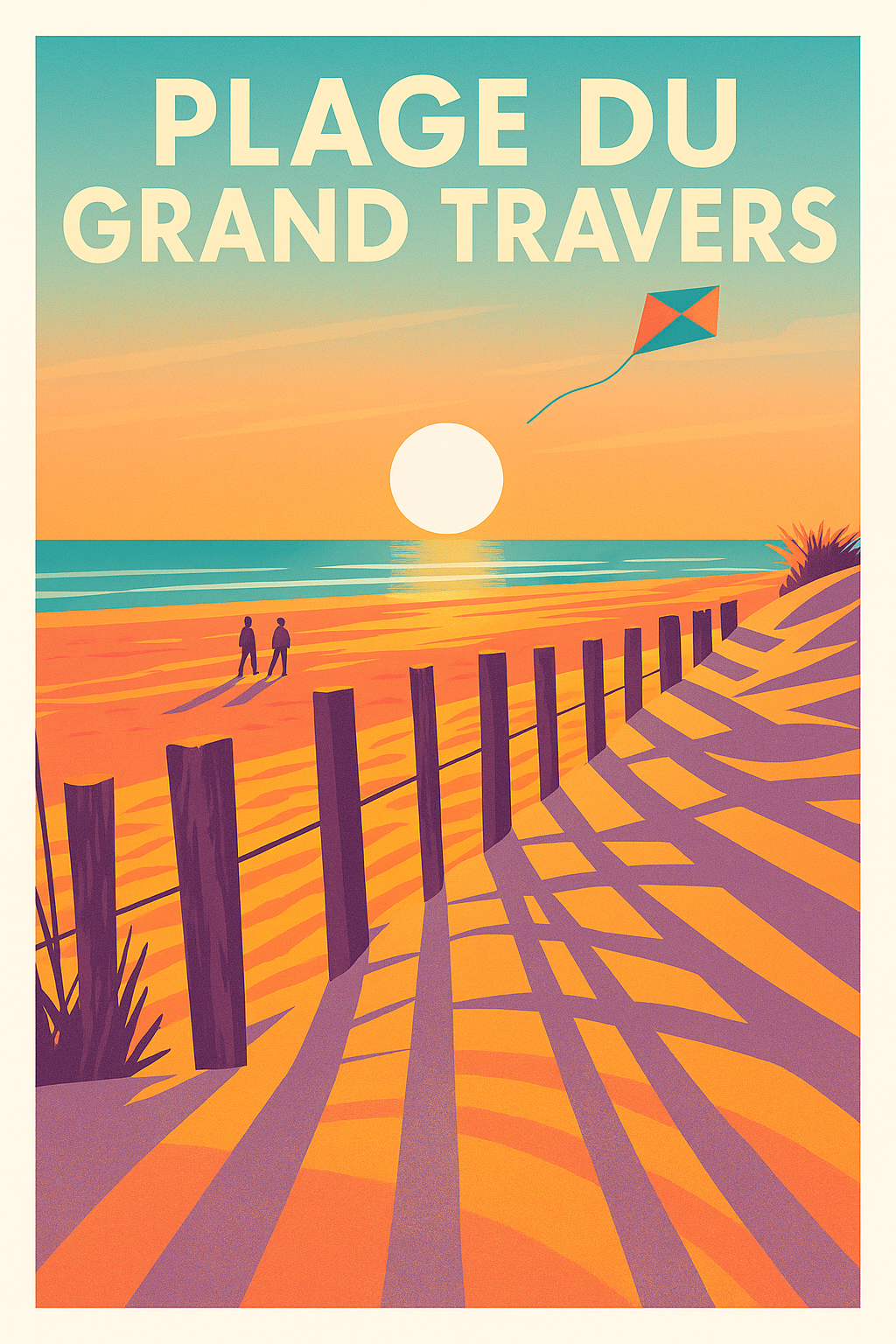 Affiche de Plage du Grand Travers - La magie d'un coucher de soleil méditerranéen