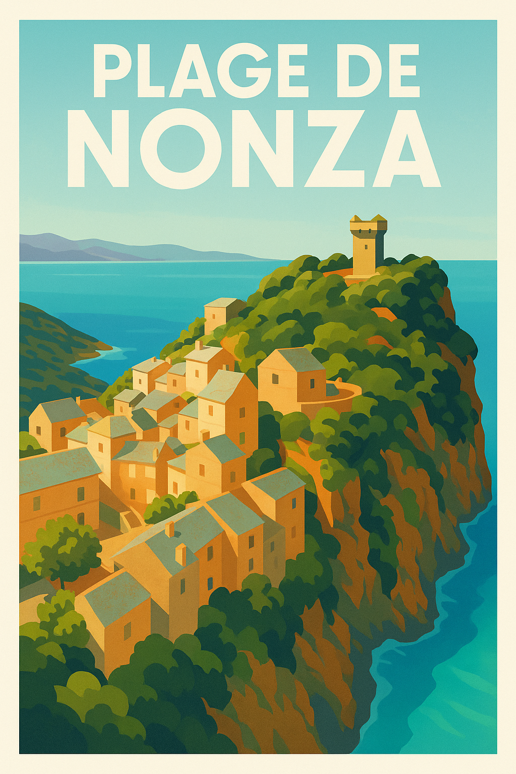Affiche de Plage de Nonza - L'éclat sauvage du Cap Corse